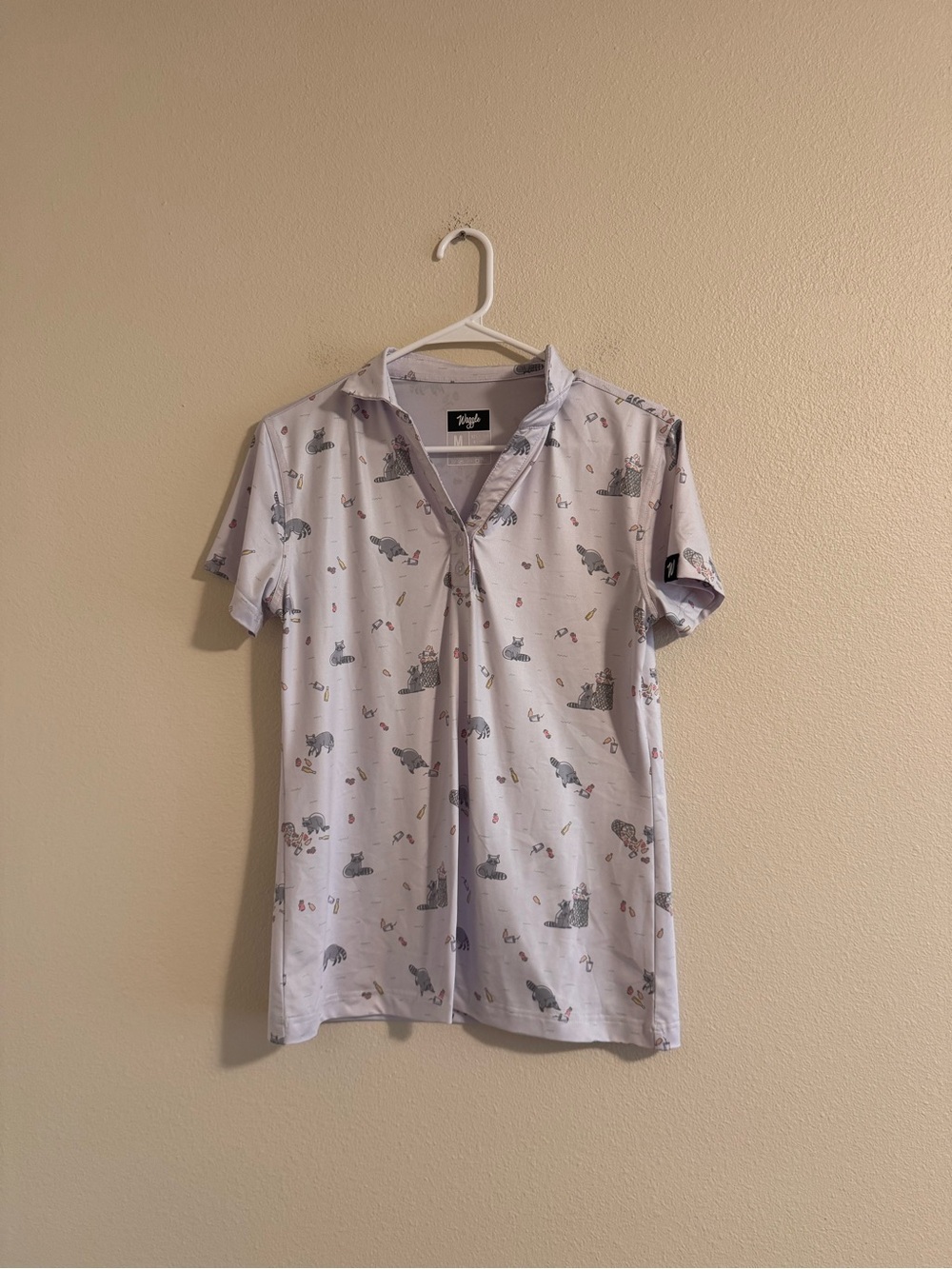 Waggle white Printed Polo Shirt